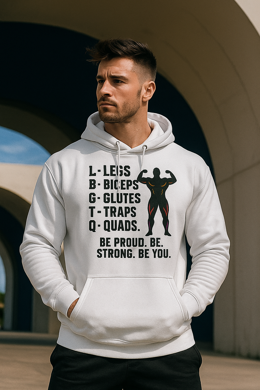 LGBTQ Fitness Hoodie – Legs, Biceps, Glutes, Traps, Quads | Unisex Gym Wear