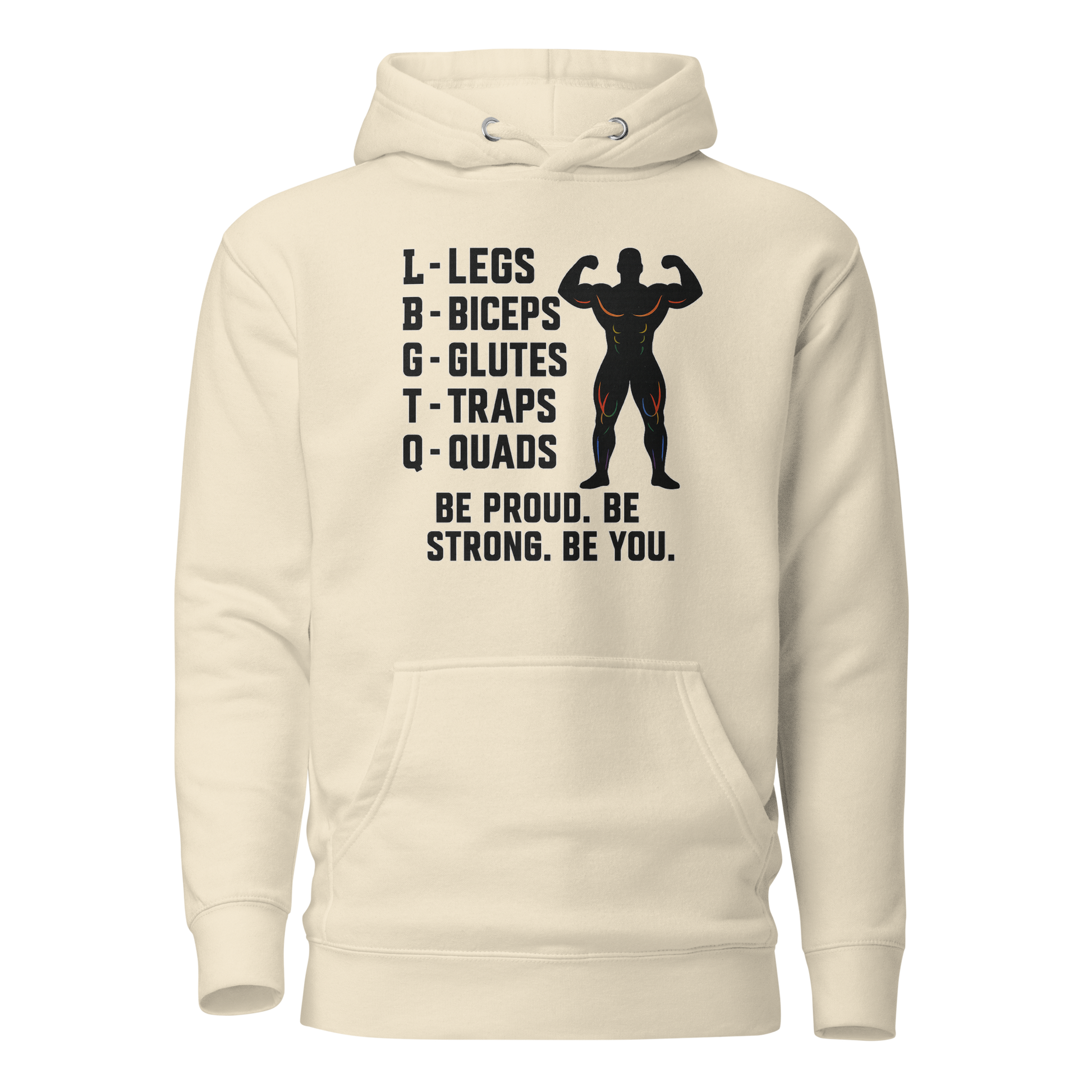 LGBTQ Fitness Hoodie – Legs, Biceps, Glutes, Traps, Quads | Unisex Gym Wear