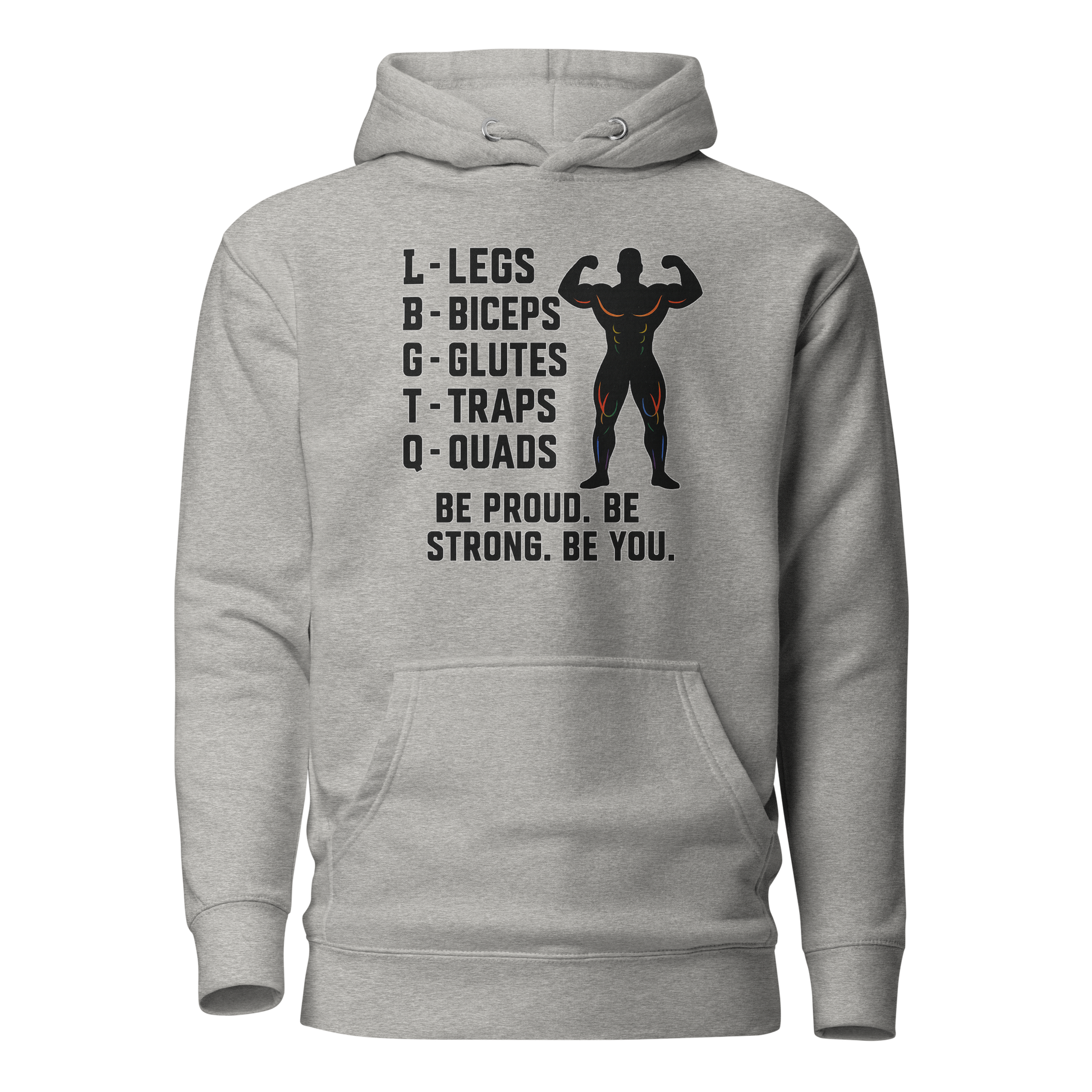 LGBTQ Fitness Hoodie – Legs, Biceps, Glutes, Traps, Quads | Unisex Gym Wear