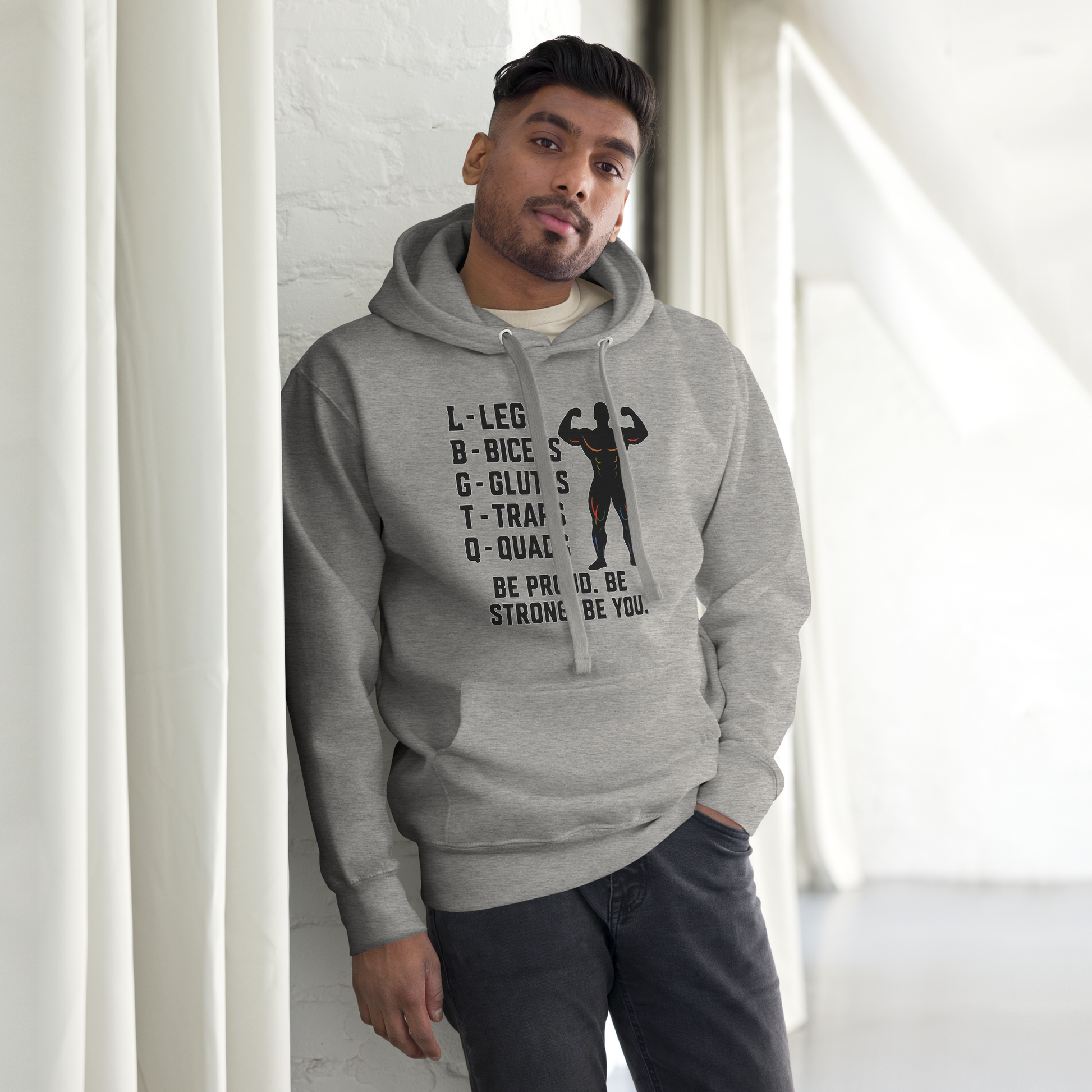 LGBTQ Fitness Hoodie – Legs, Biceps, Glutes, Traps, Quads | Unisex Gym Wear