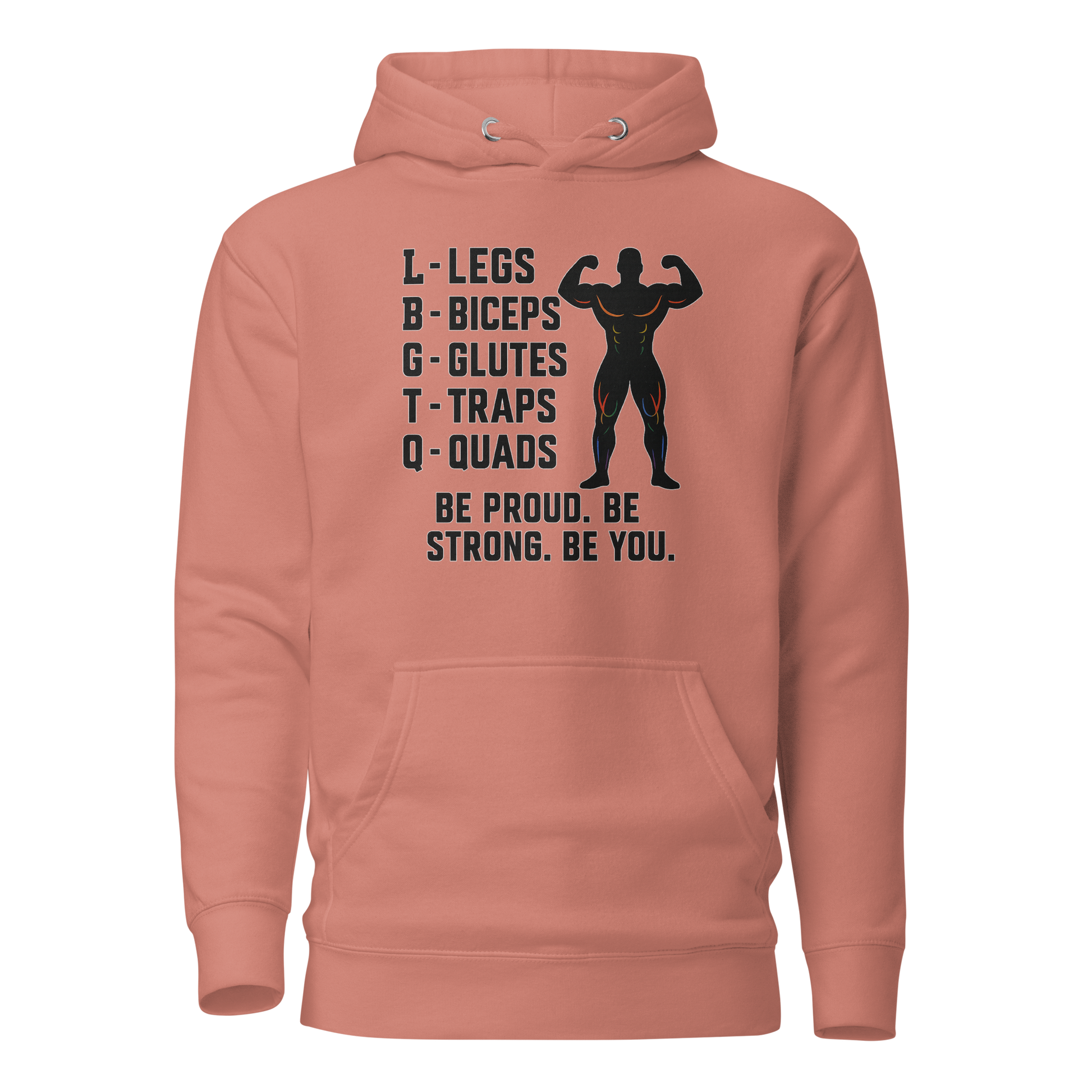 LGBTQ Fitness Hoodie – Legs, Biceps, Glutes, Traps, Quads | Unisex Gym Wear