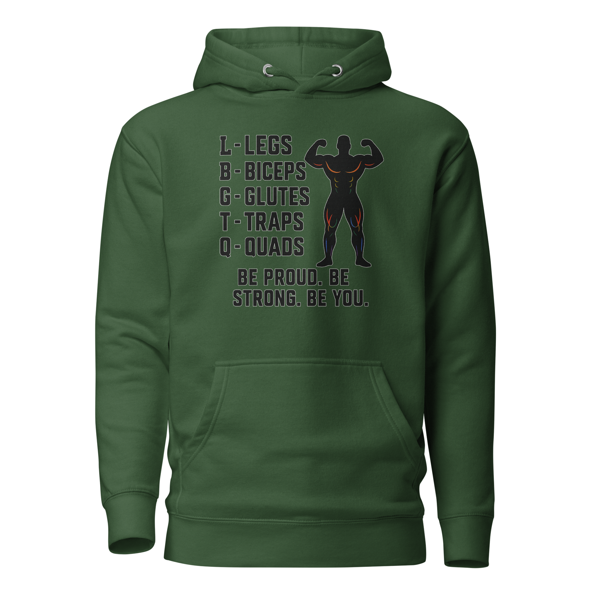 LGBTQ Fitness Hoodie – Legs, Biceps, Glutes, Traps, Quads | Unisex Gym Wear