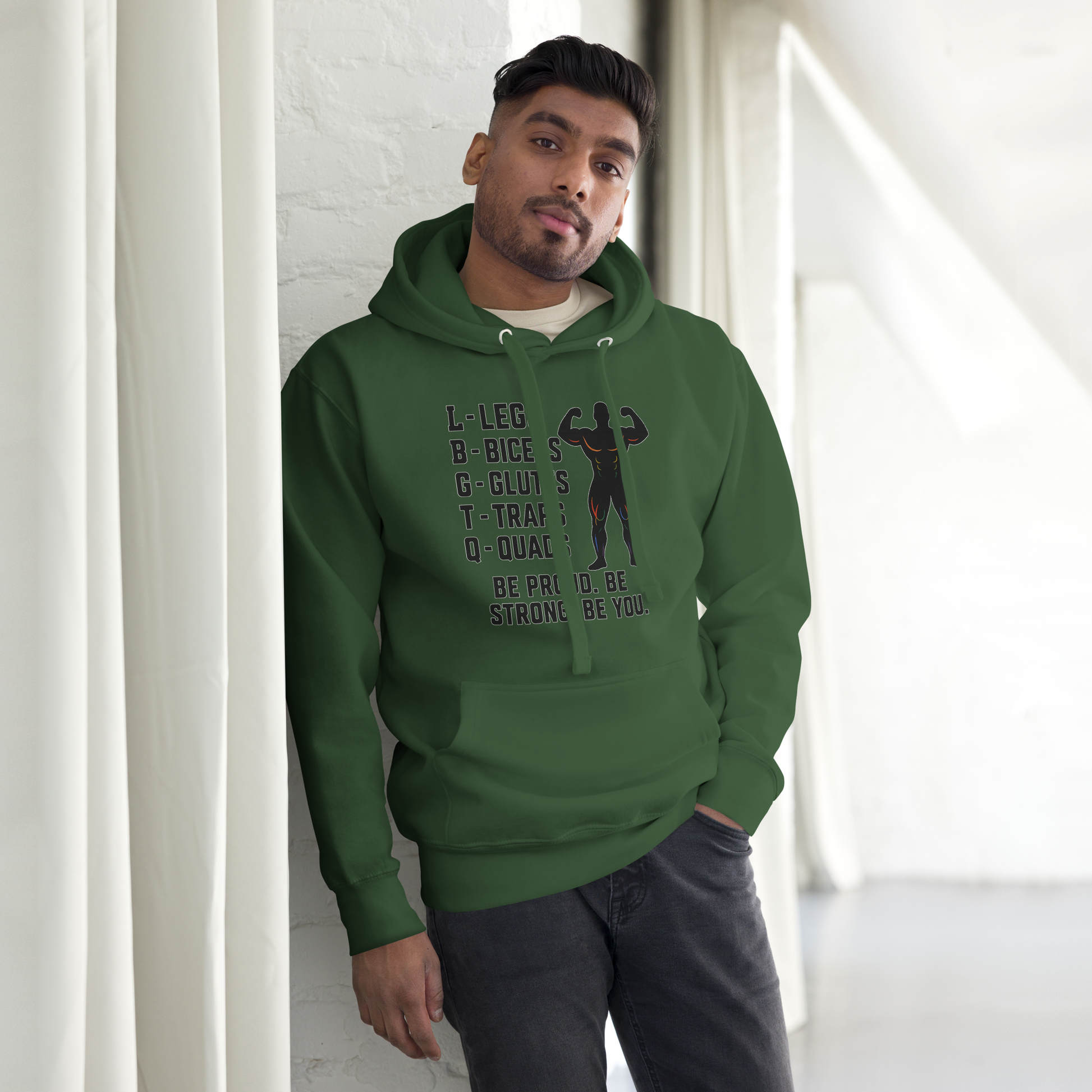LGBTQ Fitness Hoodie – Legs, Biceps, Glutes, Traps, Quads | Unisex Gym Wear