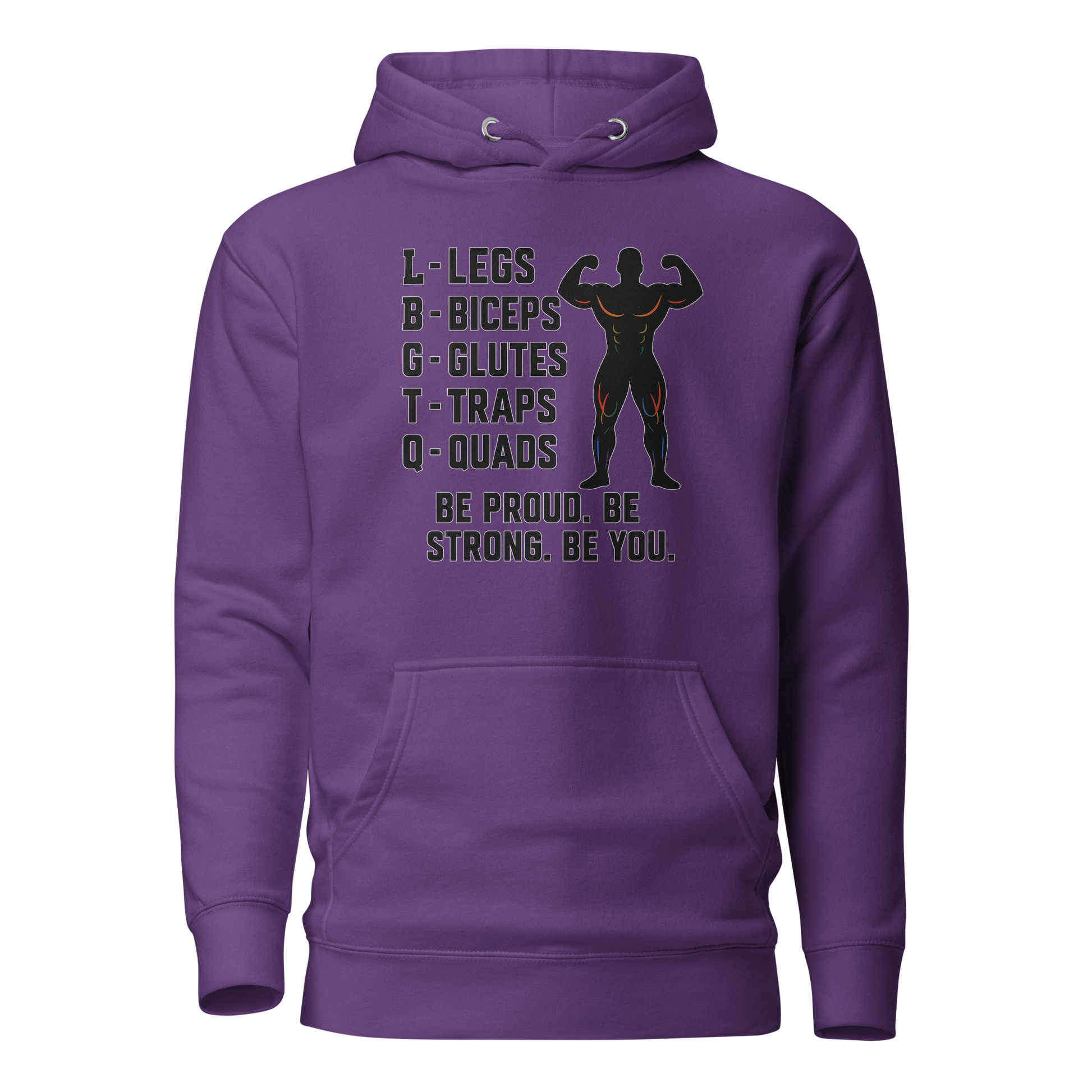 LGBTQ Fitness Hoodie – Legs, Biceps, Glutes, Traps, Quads | Unisex Gym Wear