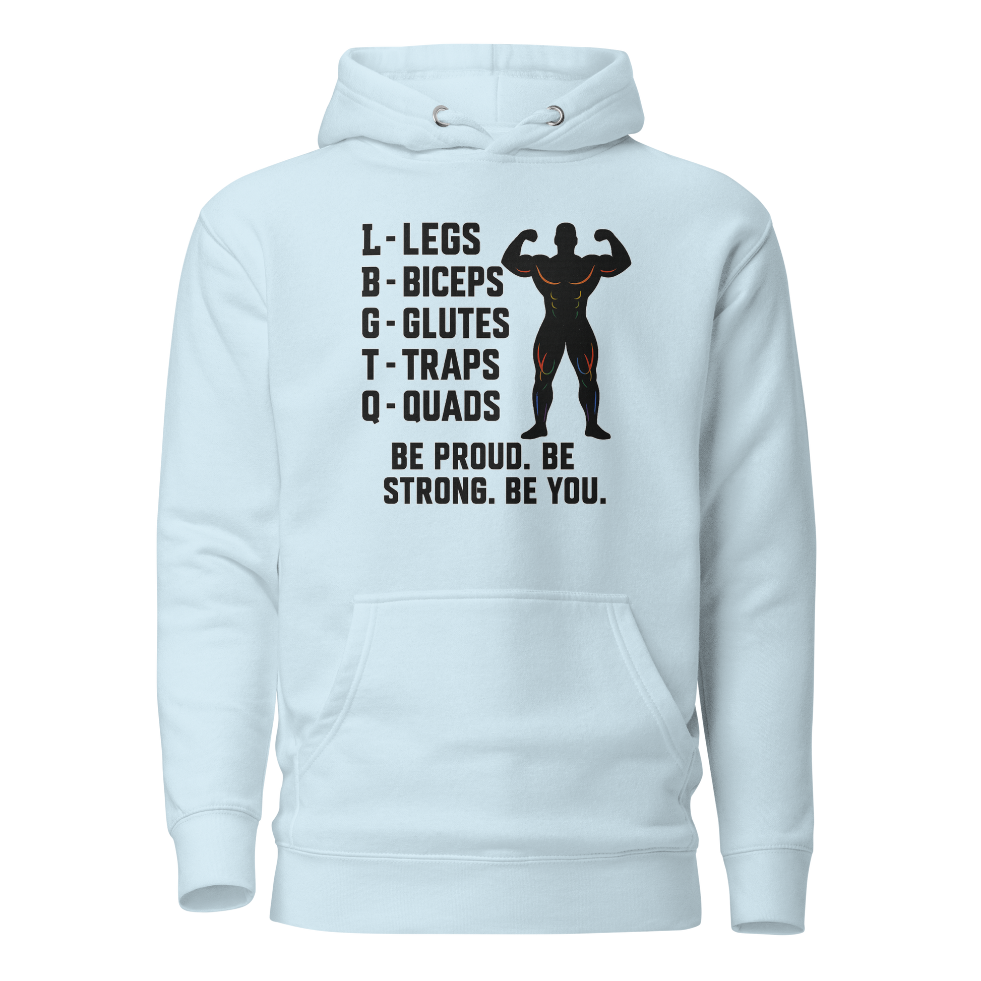 LGBTQ Fitness Hoodie – Legs, Biceps, Glutes, Traps, Quads | Unisex Gym Wear