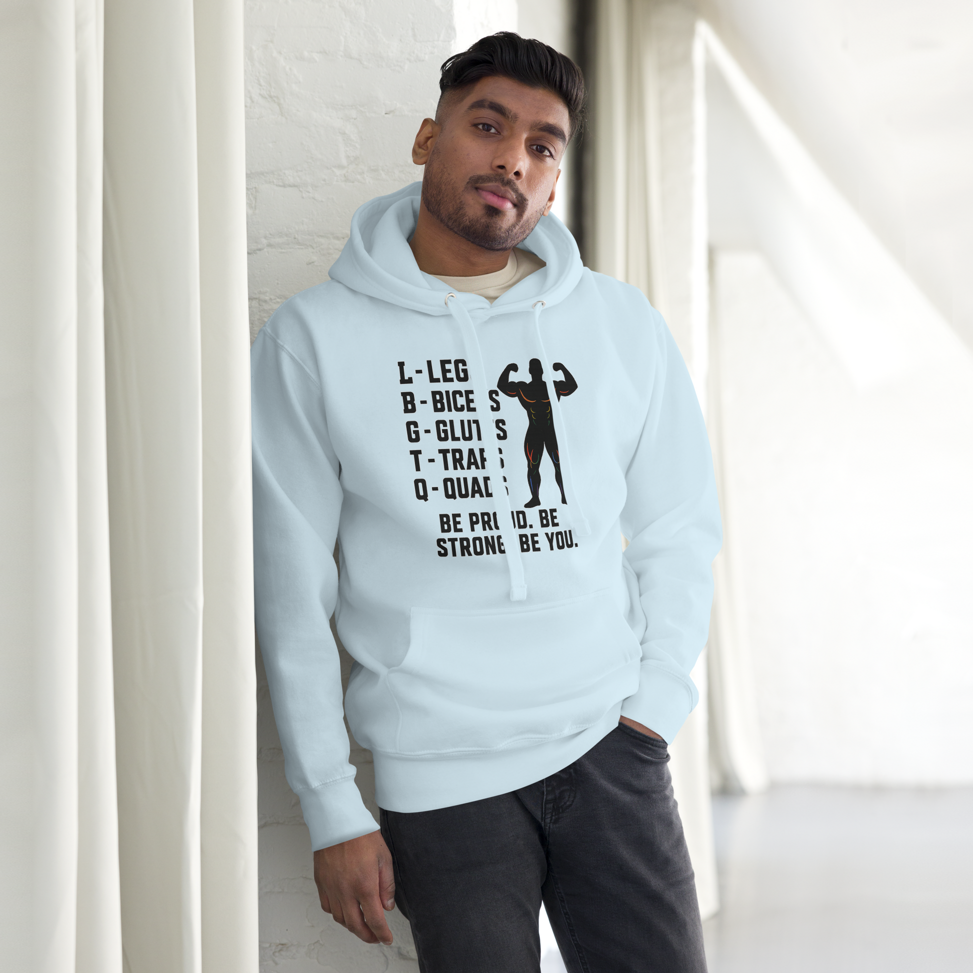 LGBTQ Fitness Hoodie – Legs, Biceps, Glutes, Traps, Quads | Unisex Gym Wear