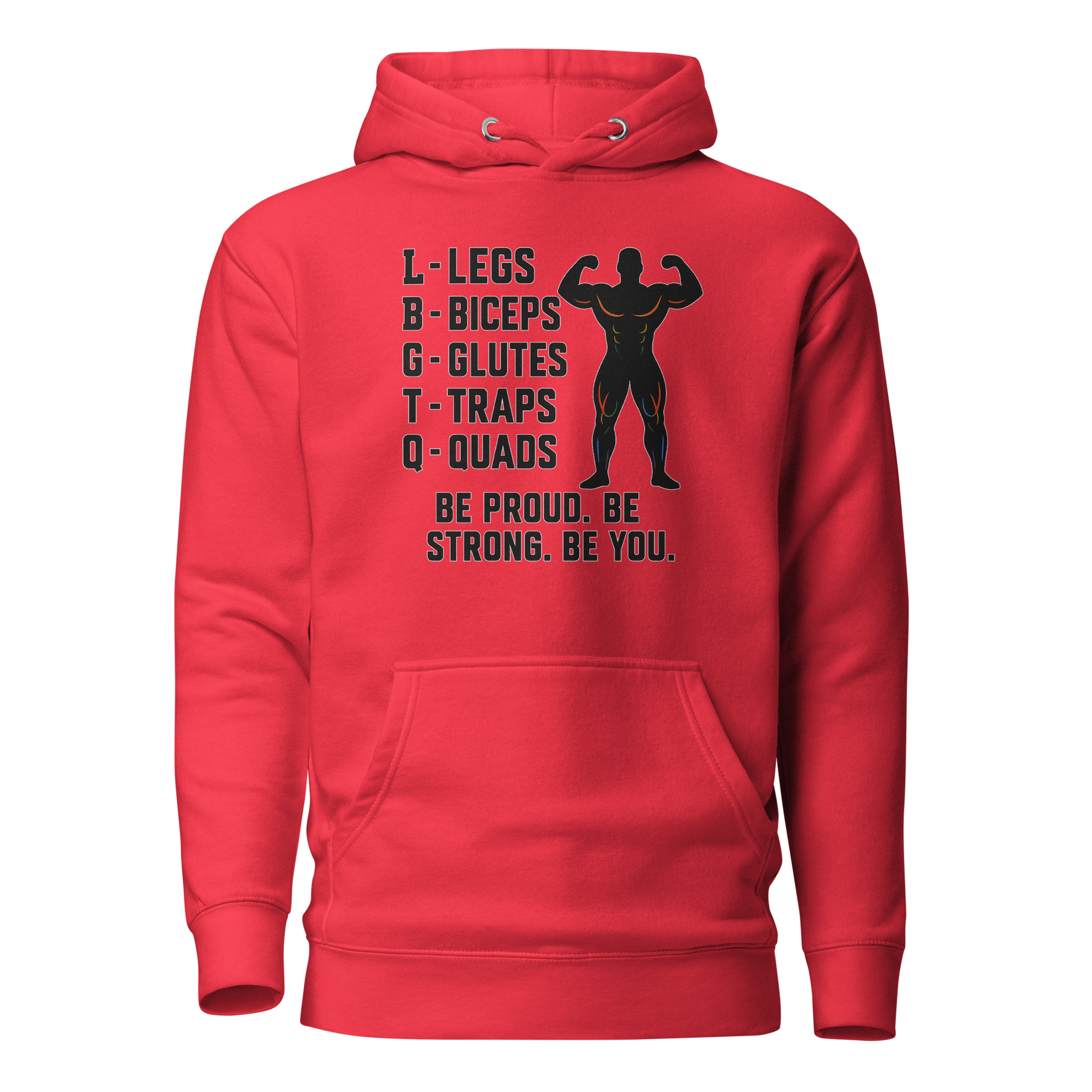 LGBTQ Fitness Hoodie – Legs, Biceps, Glutes, Traps, Quads | Unisex Gym Wear