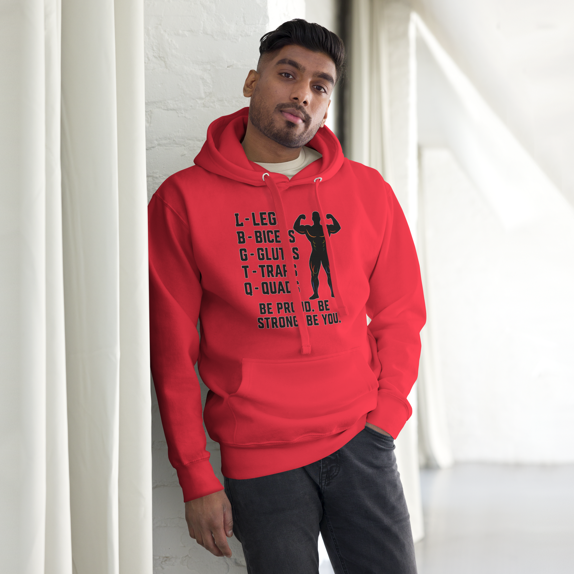LGBTQ Fitness Hoodie – Legs, Biceps, Glutes, Traps, Quads | Unisex Gym Wear