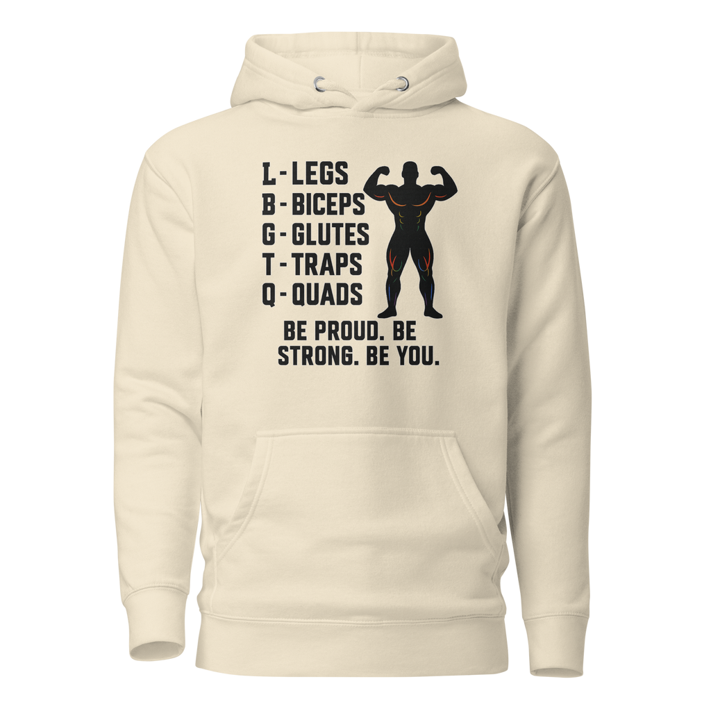 LGBTQ Fitness Hoodie – Legs, Biceps, Glutes, Traps, Quads | Unisex Gym Wear