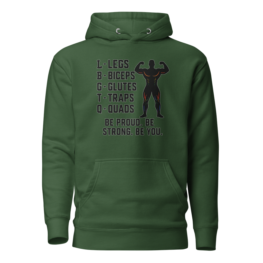 LGBTQ Fitness Hoodie – Legs, Biceps, Glutes, Traps, Quads | Unisex Gym Wear