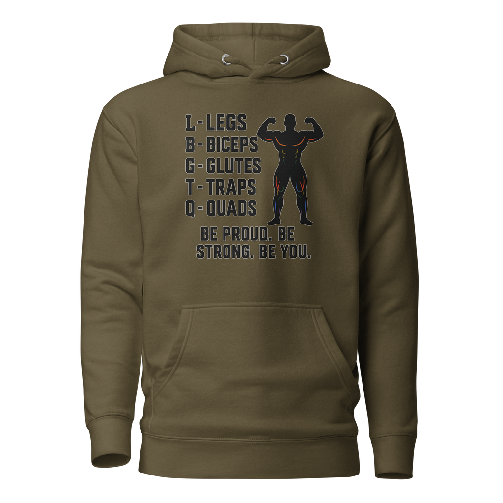 LGBTQ Fitness Hoodie - Legs, Biceps, Glutes, Traps, Quads | Unisex Gym Wear