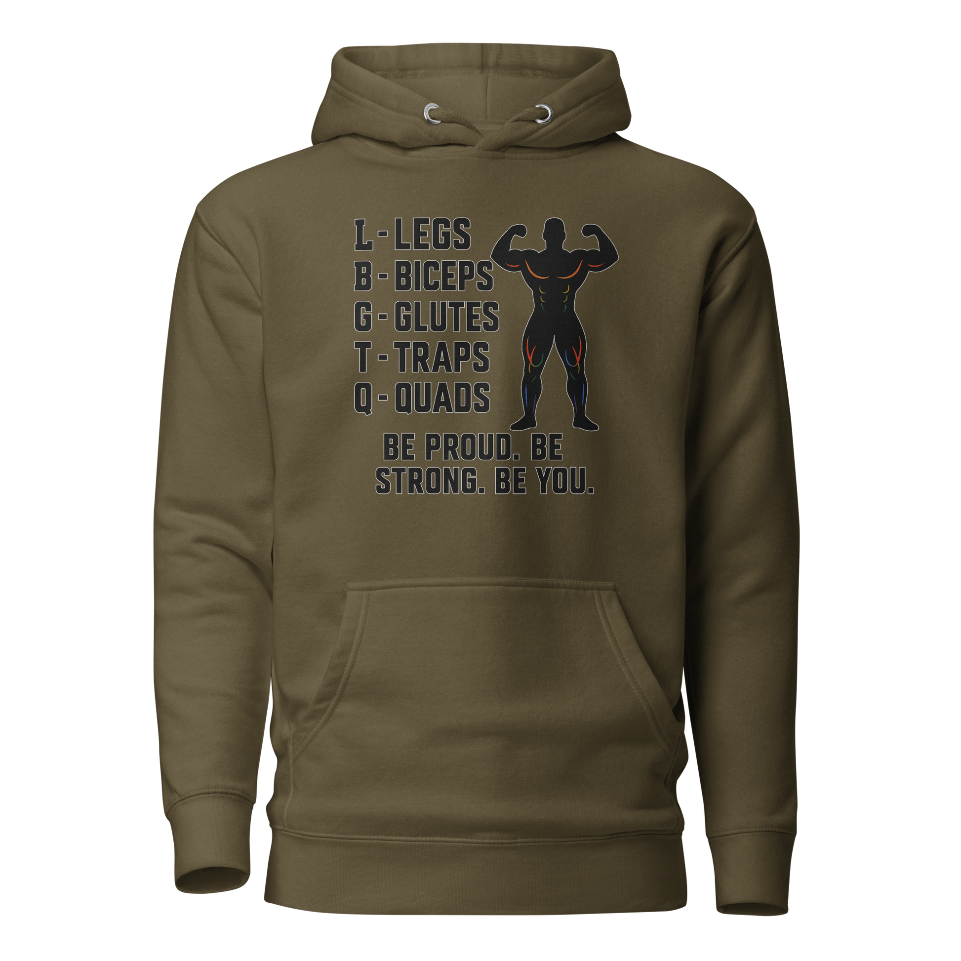 LGBTQ Fitness Hoodie - Legs, Biceps, Glutes, Traps, Quads | Unisex Gym Wear