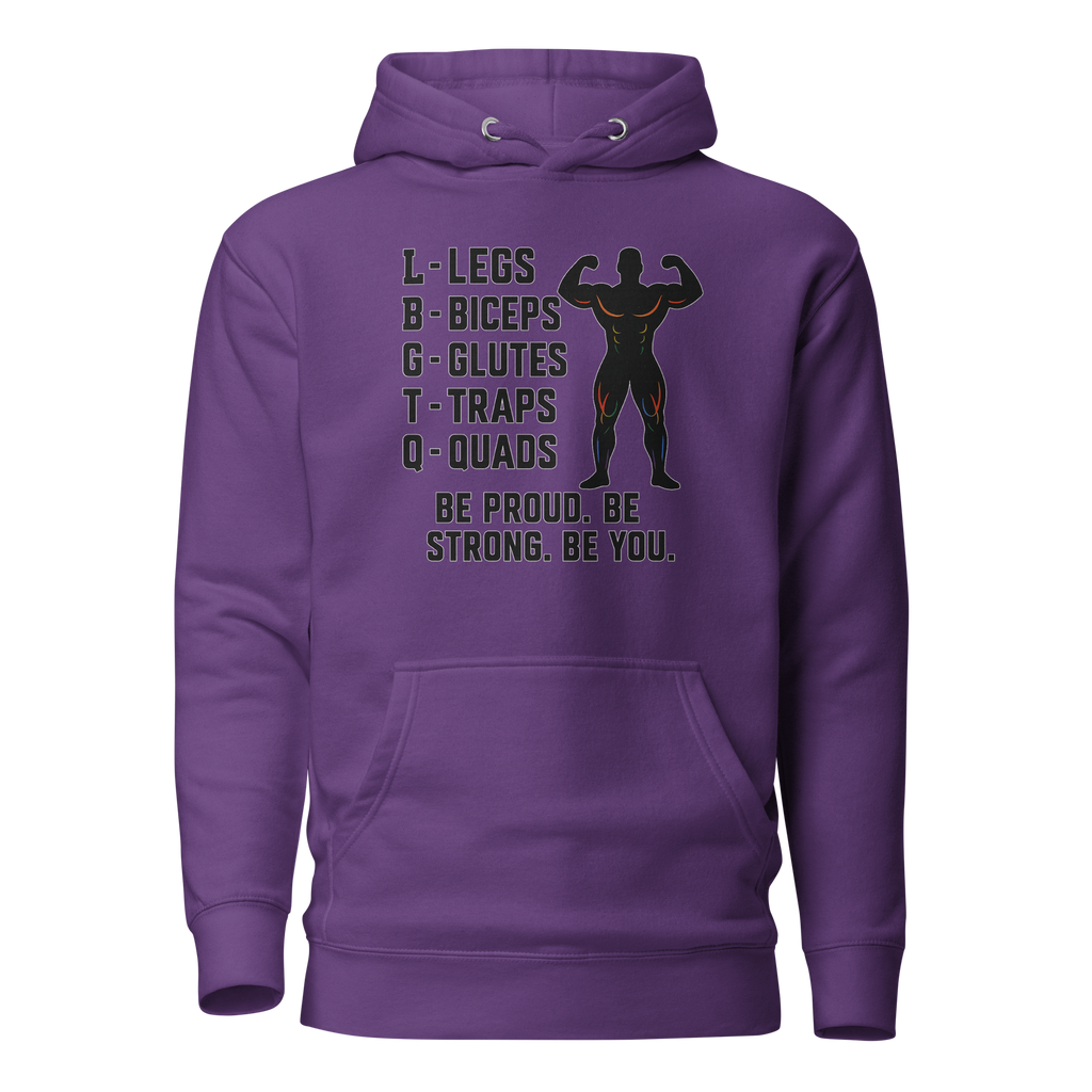 LGBTQ Fitness Hoodie – Legs, Biceps, Glutes, Traps, Quads | Unisex Gym Wear