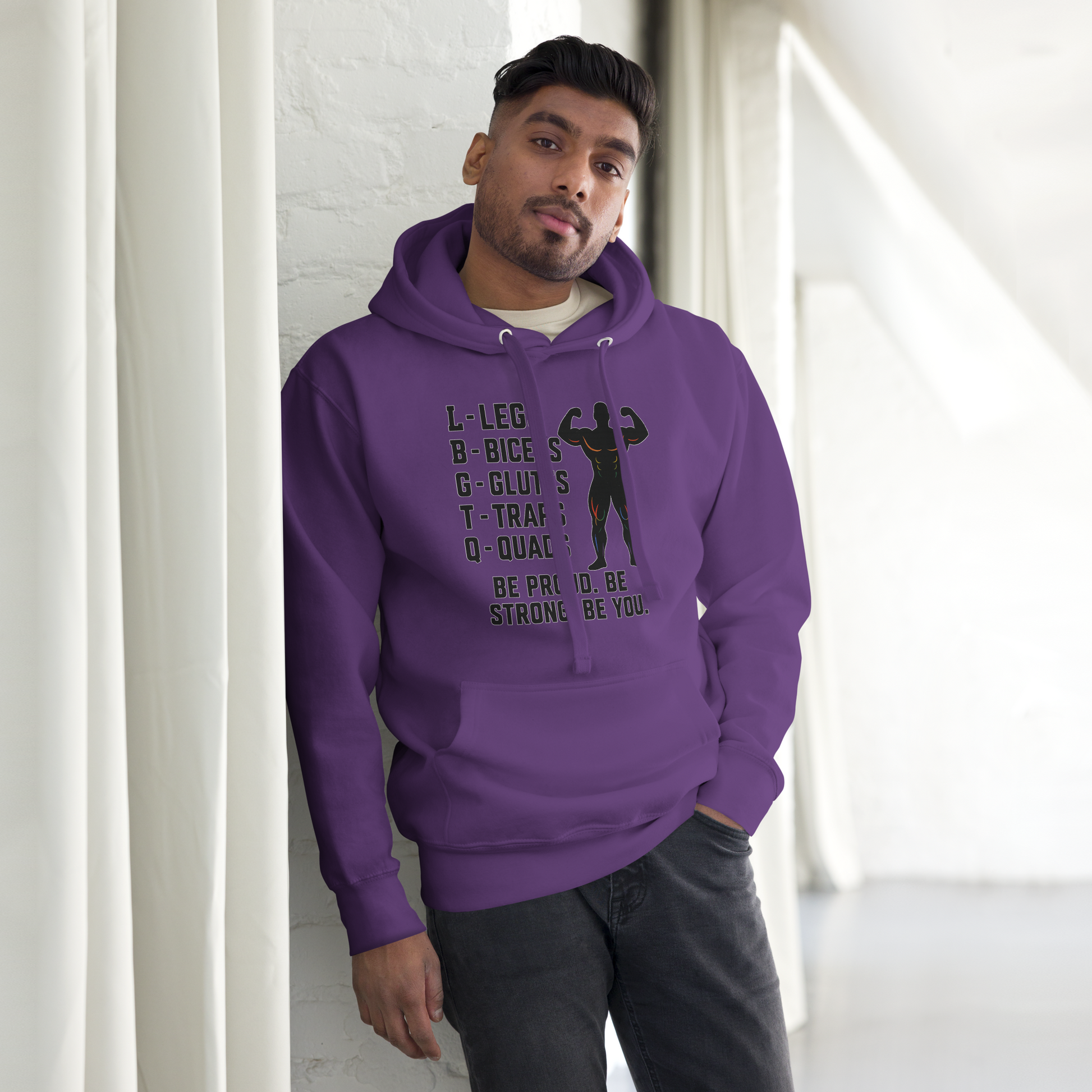 LGBTQ Fitness Hoodie – Legs, Biceps, Glutes, Traps, Quads | Unisex Gym Wear