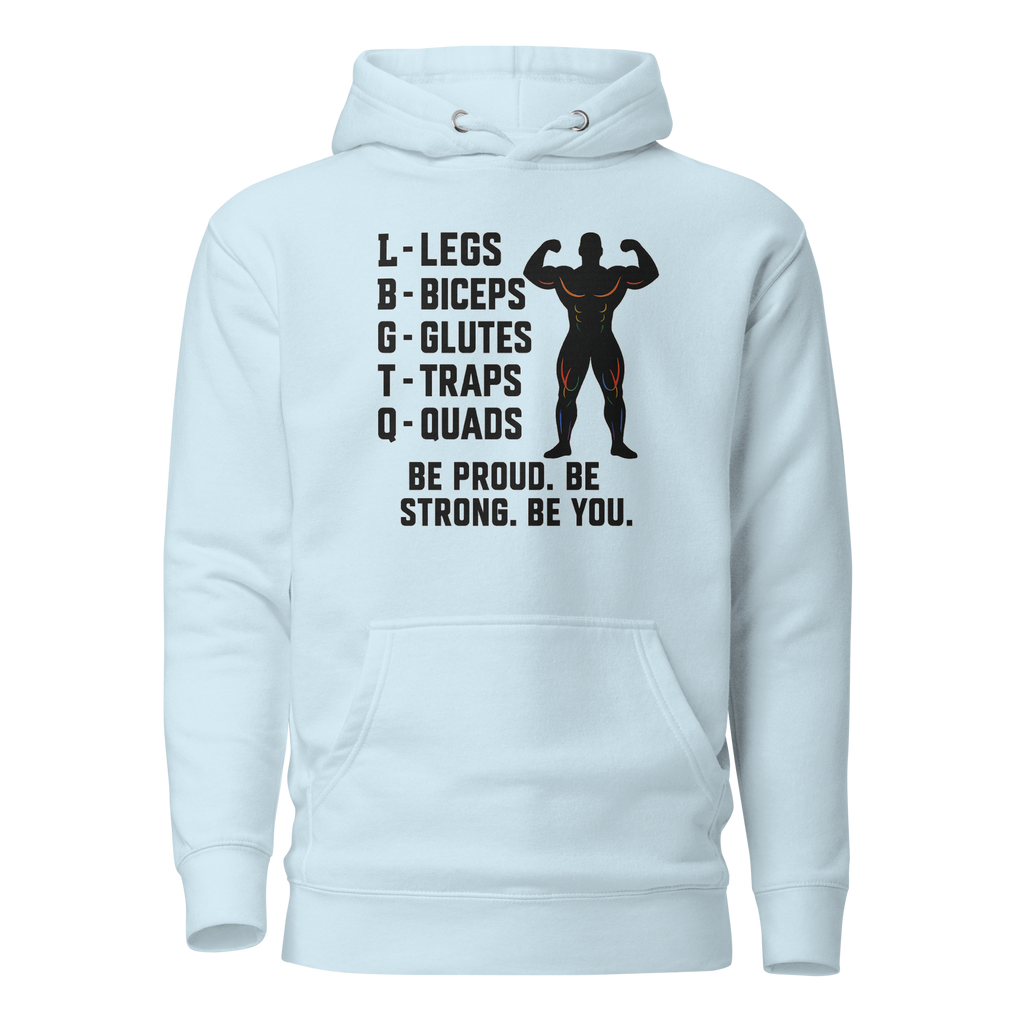 LGBTQ Fitness Hoodie – Legs, Biceps, Glutes, Traps, Quads | Unisex Gym Wear