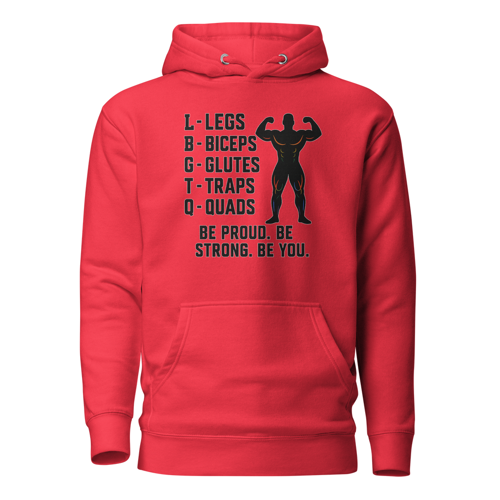 LGBTQ Fitness Hoodie – Legs, Biceps, Glutes, Traps, Quads | Unisex Gym Wear