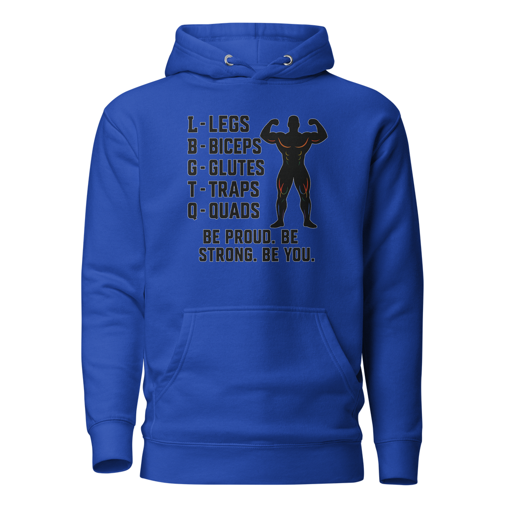 LGBTQ Fitness Hoodie – Legs, Biceps, Glutes, Traps, Quads | Unisex Gym Wear