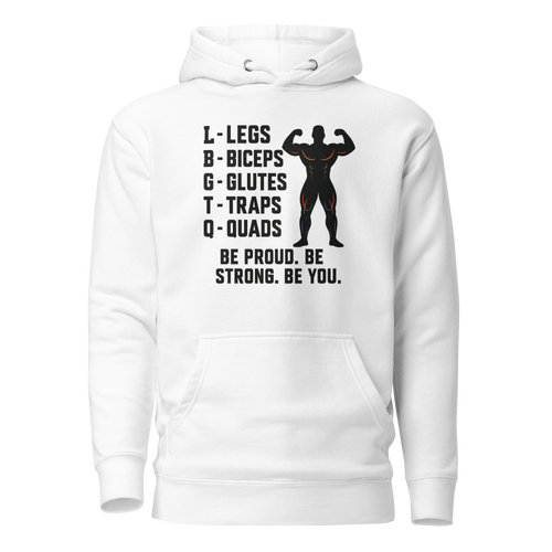 LGBTQ Fitness Hoodie – Legs, Biceps, Glutes, Traps, Quads | Unisex Gym Wear