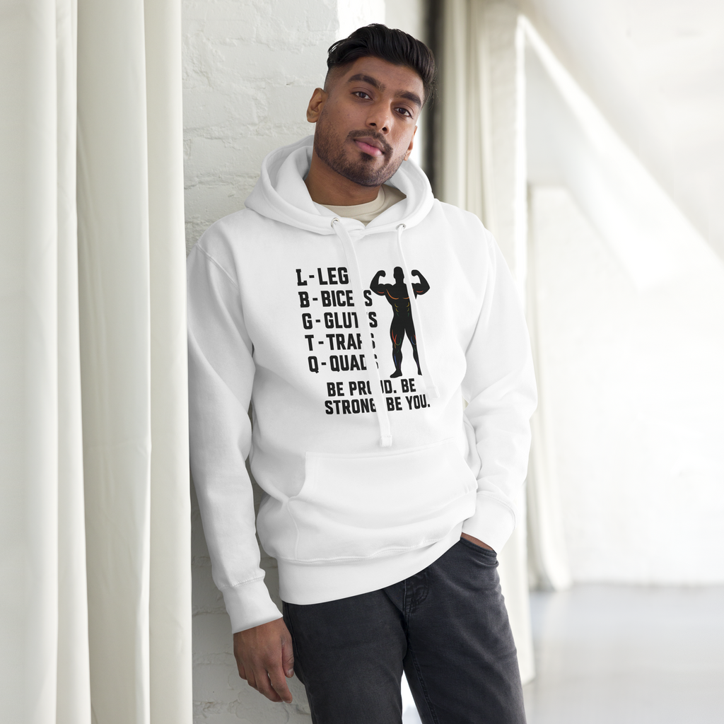 LGBTQ Fitness Hoodie – Legs, Biceps, Glutes, Traps, Quads | Unisex Gym Wear